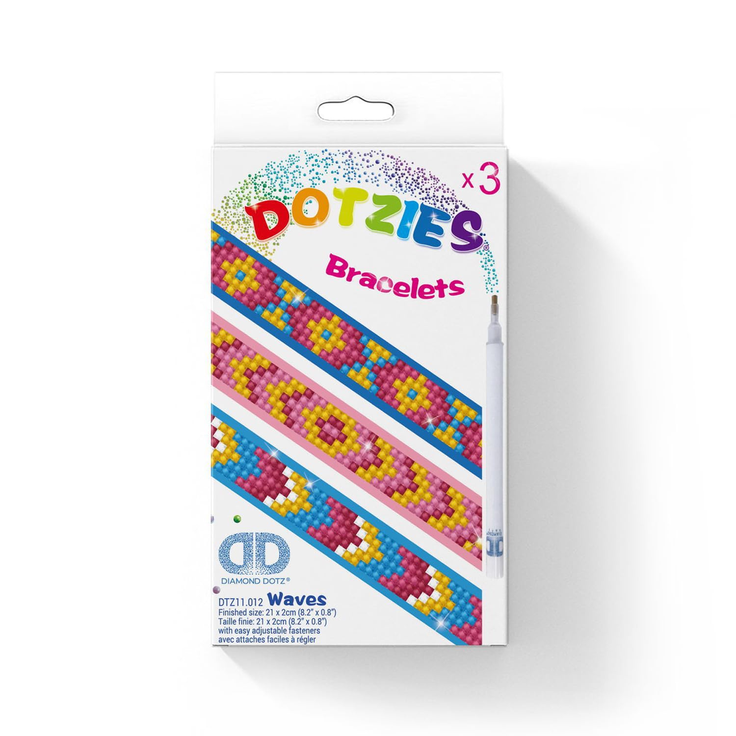 Diamond Dotz Bracelets 3/PKG Waves, Wellen, One Size,DTZ11.012