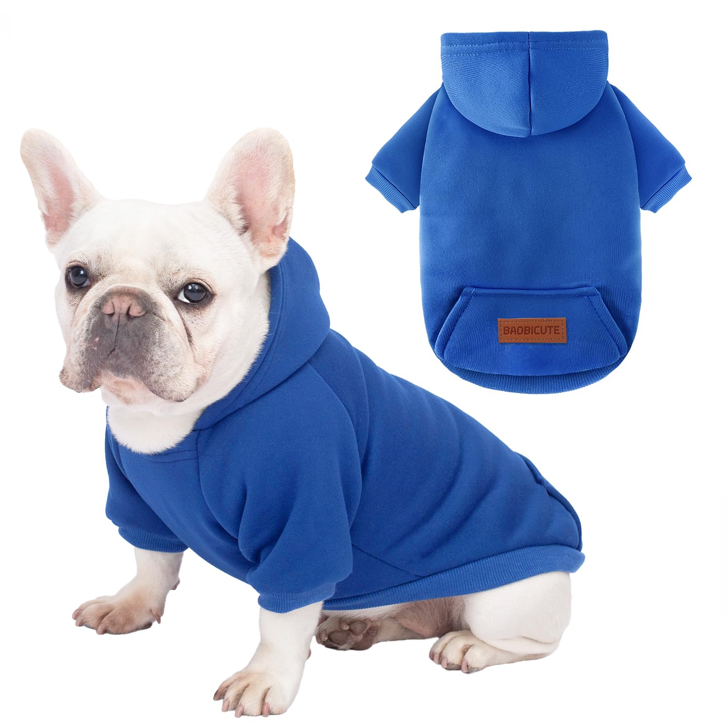 Photo 1 of 1 Pack Dog Hoodie Warm Hood Dog Sweater Cold Weather Small Dogs Sweatshirt Comfort Pet Clothes for Small Medium Dogs with Pockets Cats Chihuahua Clothes for Male Female Girl Boy Sporty Daily Wear