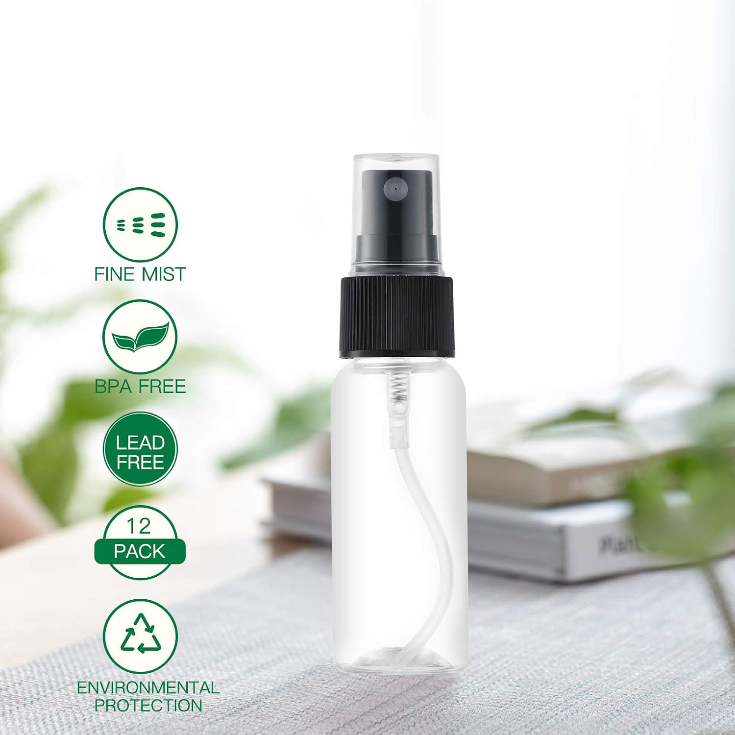 Toureal 30ML Fine Mist Spray Bottle 12pcs Empty Travel Small Mister Refillable Dispenser Spritzer Container for Cosmetics (Clear/Transparent) - Image 4