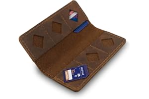 MegaGear Leather SD Card Holder Case with 12 Slots, Slim Memory Card Storage for SD, Micro SD & SIM Cards – Durable & Stylish