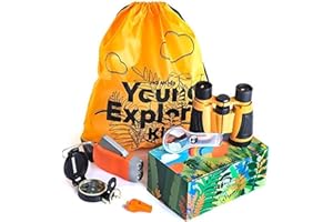 HQ 4KIDS BY: WE 4U - Outdoor Adventure Kit for Kids: Binoculars, Compass, Magnifying Glass & Flashlight. 3-12 Year Old Boys & Girls