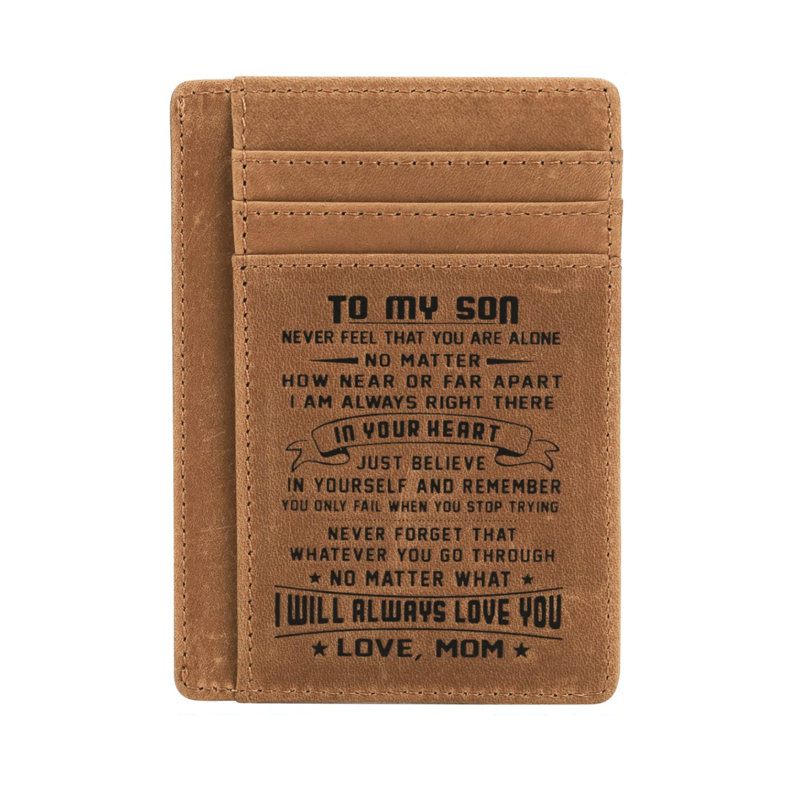 Son Memorial Gifts - Personalized Pocket Wallet For Daughter Gifts - 18th Birthday Graduation (Gifts For Son From Mom)