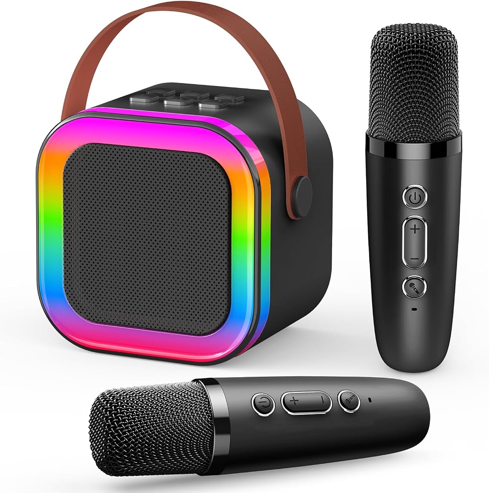 Dislocati Kids Karaoke Machine Bluetooth Speaker with 2 Microphones