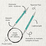 KnitPro Zing Fixed Circular Needles 40in 100cm 8.00mm view 3