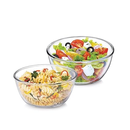 Treo Borosilicate Glass Microwave Safe Mixing Bowl Combo of 2