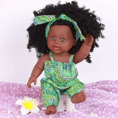 Tianranrt Schwarz Madchen Puppen Afrikaner Amerikaner Spielen Puppen Lebensecht 12 Zoll Baby Spielen Puppen Amazon De Spielzeug
