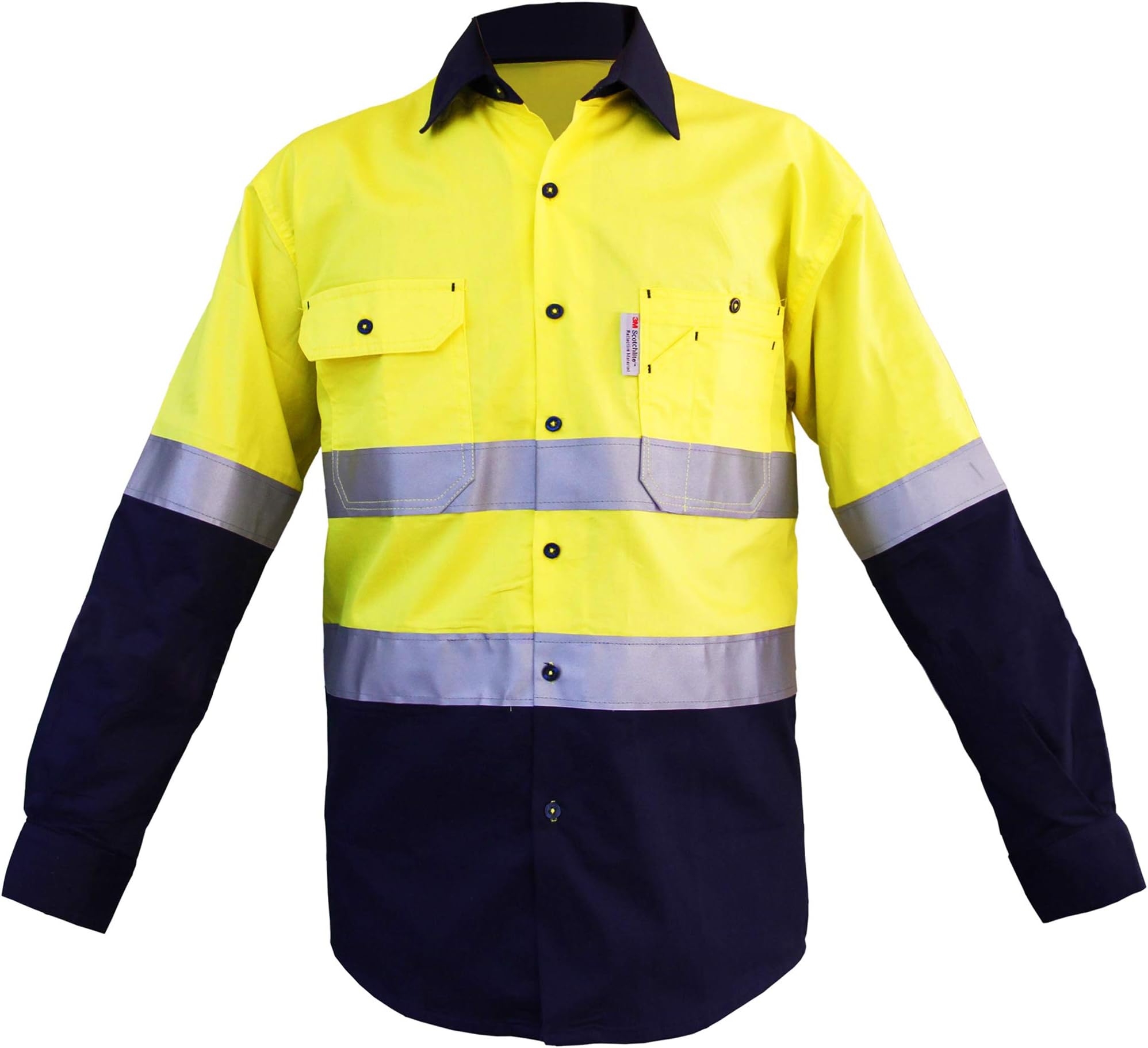 LANTERN FISH Mens High Visibility Shirt with 3M Reflective Tape Long Sleeve Surplus Stock for Sale