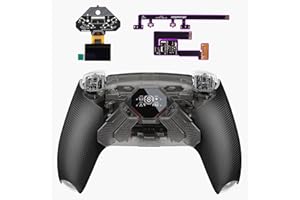 eXtremeRate SPARK Back Paddles Kit for PS5 Controller BDM-030 040 050, OLED Display + Clicky Trigger Stops + Ergonomic Rubber