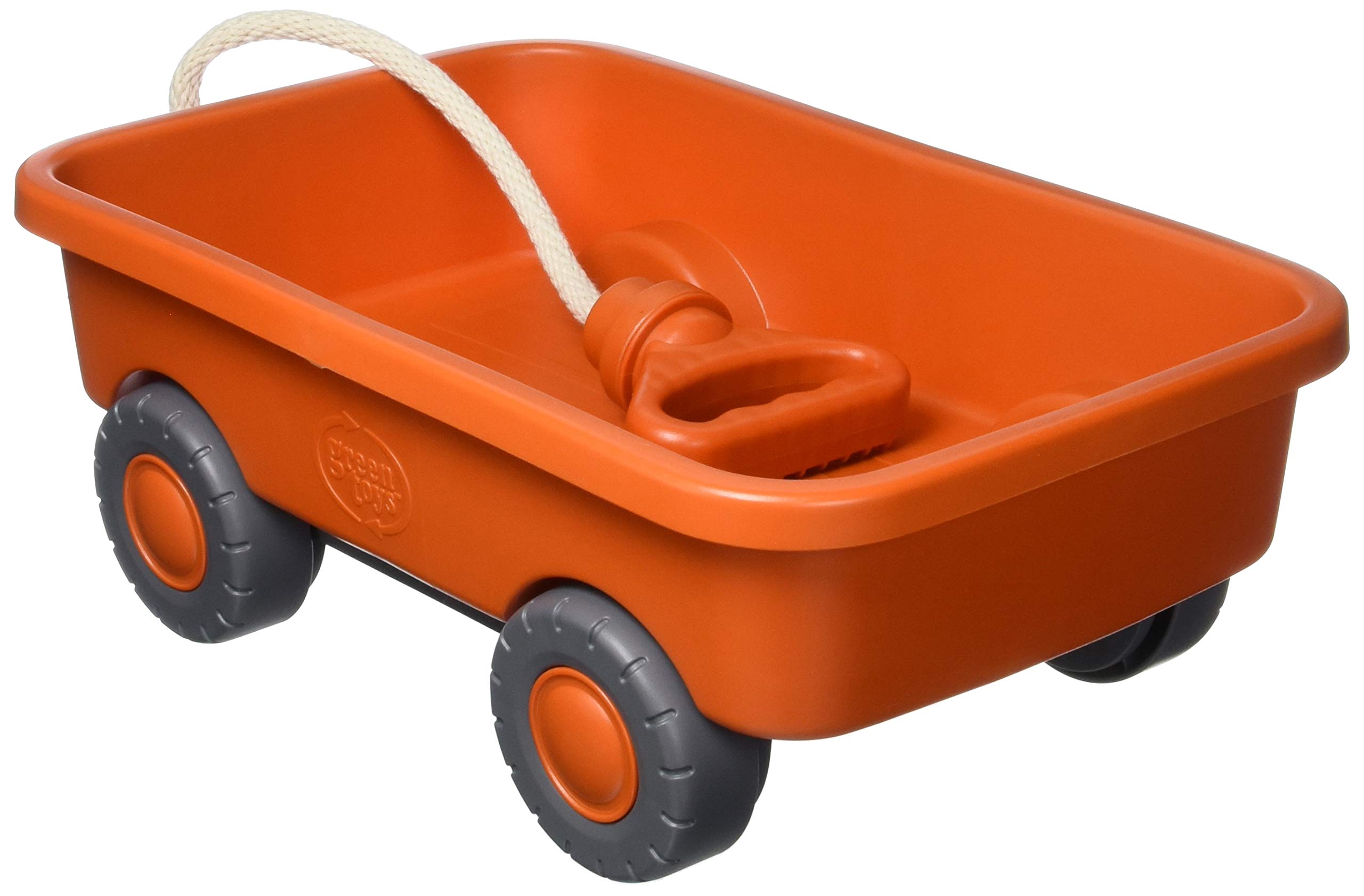 Green Toys Wagon, Orange CB - Pretend Play, Motor Skills, Kids Outdoor Toy Vehicle. No BPA, phthalates, PVC. Dishwasher Safe, Recycled Plastic.