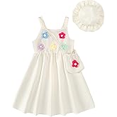 Yhnslsf Toddler Baby Girls Dresses Summer Sleeveless Dress Kids Girls Spring Sling Sundress 3-Piece School Outfits Size 2-8T