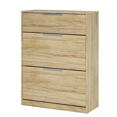 Demeyere 401957 Schuhschrank, Spanplatte, sonoma eiche, 80 x 32,6 x 105 cm