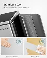 SONGMICS Dual Rubbish Bin 2-Compartment Pedal Bin with Lids 15 L Bags view 4