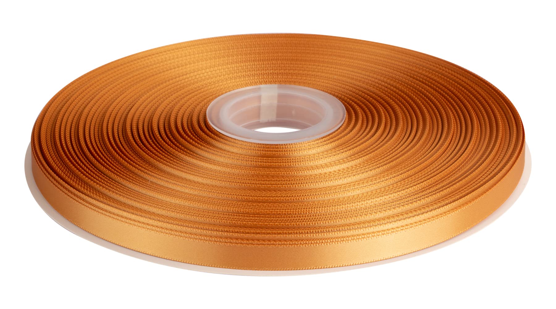 Double Faced Satin Ribbon, 9mm X 91M, Solid Polyester Ribbon for Gift Wrapping, Crafts, Wedding Party Ceremony Decoration, Floral Arrangement, Sewing (Old Gold) — image 1