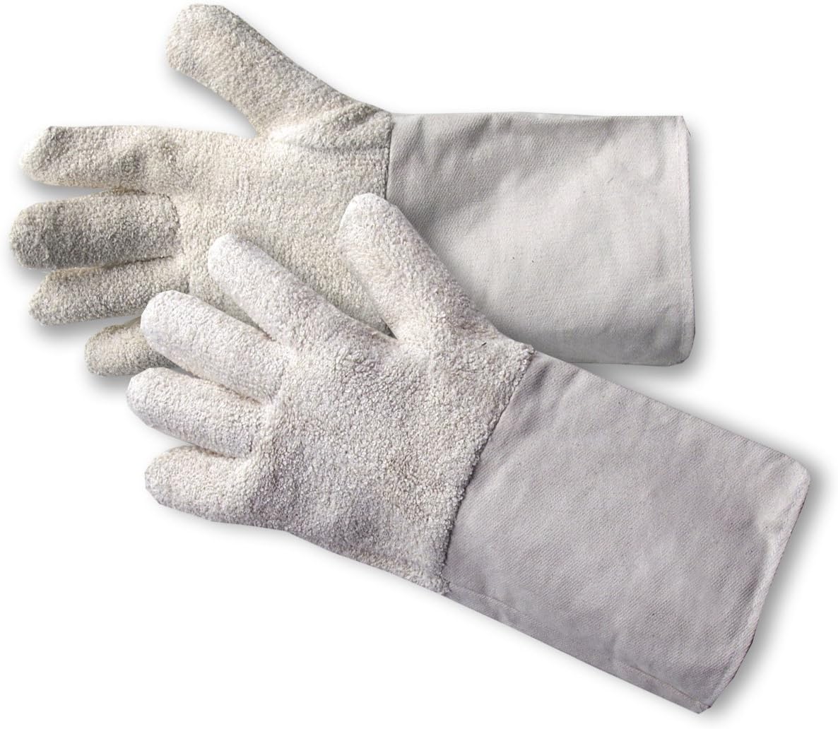 Jah T-3008 Cotton Protective Gloves 6 works Terry Cloth Heavy Canvas Cuff Natural Size 10, Größe 10
