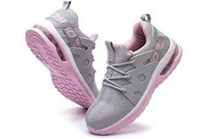 Kezhiho Steel Toe Shoes for Women Air Cushion Lightweight Work Shoes Comfortable Breathable Puncture Proof Slip Resistant Sneakers Indestructible Construction Industrial Safety Shoes
