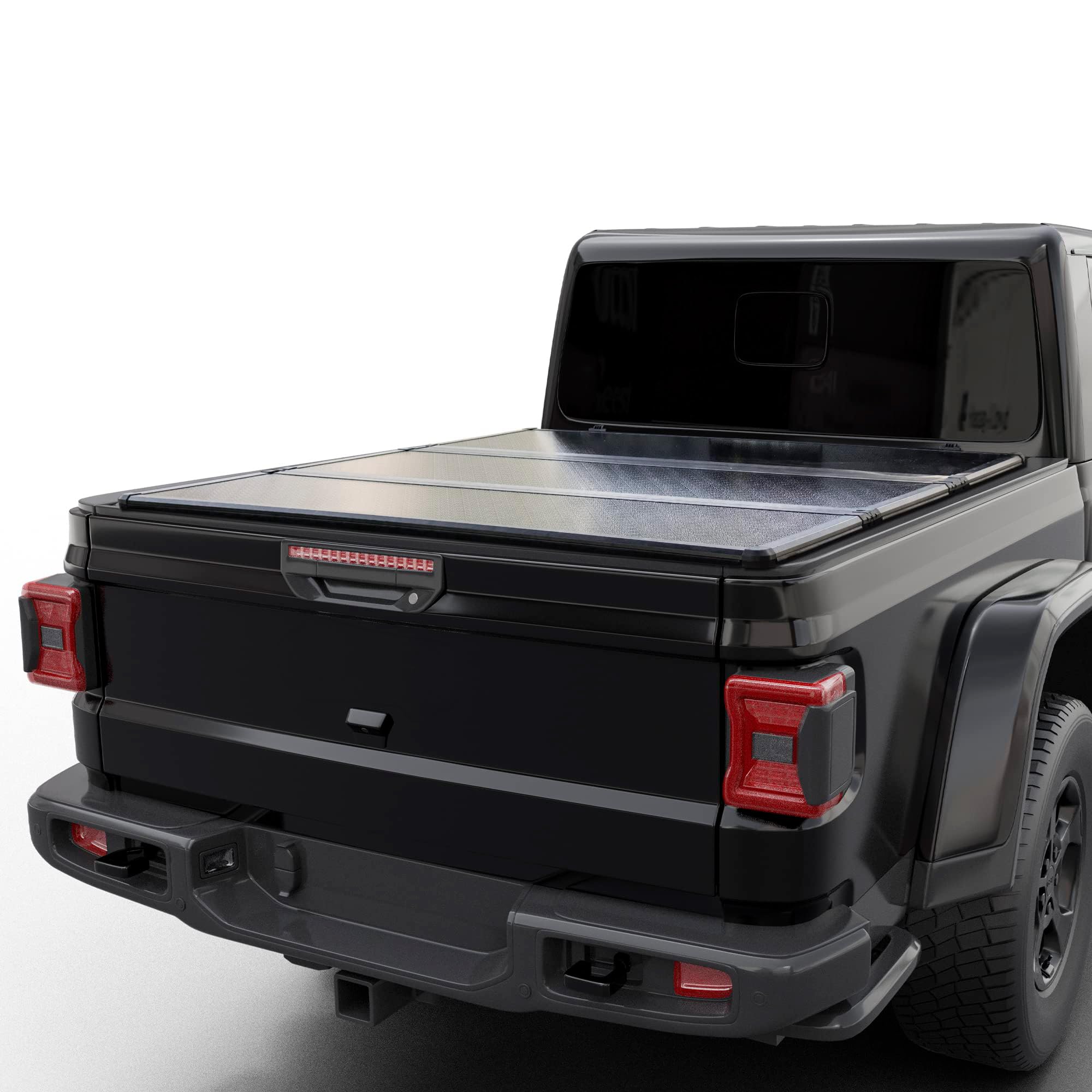 AUTOSAVER88 5FT Hard Tri-Fold Tonneau Cover For 2020-2025 Jeep Gladiator W/ Lamp