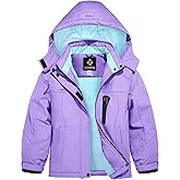 GEMYSE Girl's Waterproof Ski Snow Jacket Hooded Fleece Lined Windproof Winter Jacket