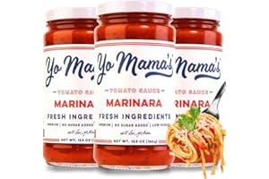 YO MAMA’S FOODS Yo Mama's Foods Keto Marinara Pasta Sauce - (3) 12.5 Ounce Jars - No Sugar Added, Low Carb, Low Sodium, Gluten Free, Paleo Friendly, and Made with Fresh, Non-GMO Tomatoes