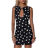Floerns Women's Cut Out Polka Dots Tank Dress Sleeveless Party Night Out Mini Dresses