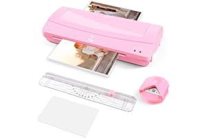 Laminator Machine for Home Use, 9 inches Wide, with Paper Trimmer, Laminating Pouches and Corner Rounder, Pink