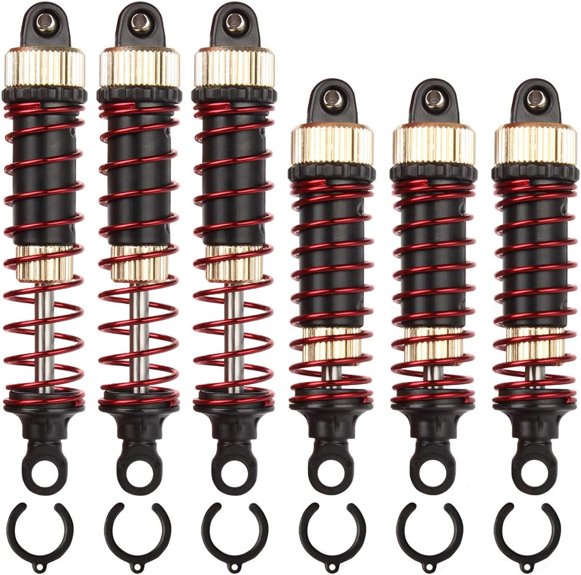 Hosim Front Rear RC Shock Absorber, 6 Packs Adjustable Assembled Spring