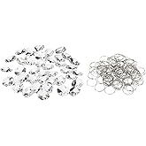 PATIKIL K9 Crystal Octagon Beads 2 Holes Pendants with Ring, 50 Pack 14mm Chandelier Prisms Parts Ornaments Hanging Beads for DIY Arts Crafts Decoration, Clear