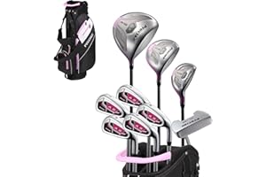 Precise AMG Complete Womens Golf Clubs Set, Includes Driver, Fairway, Hybrid, 6-PW Irons, Putter, Stand Bag, 3 H/C's, Golf Clubs Women Right Handed, Regular & Petite Sizes