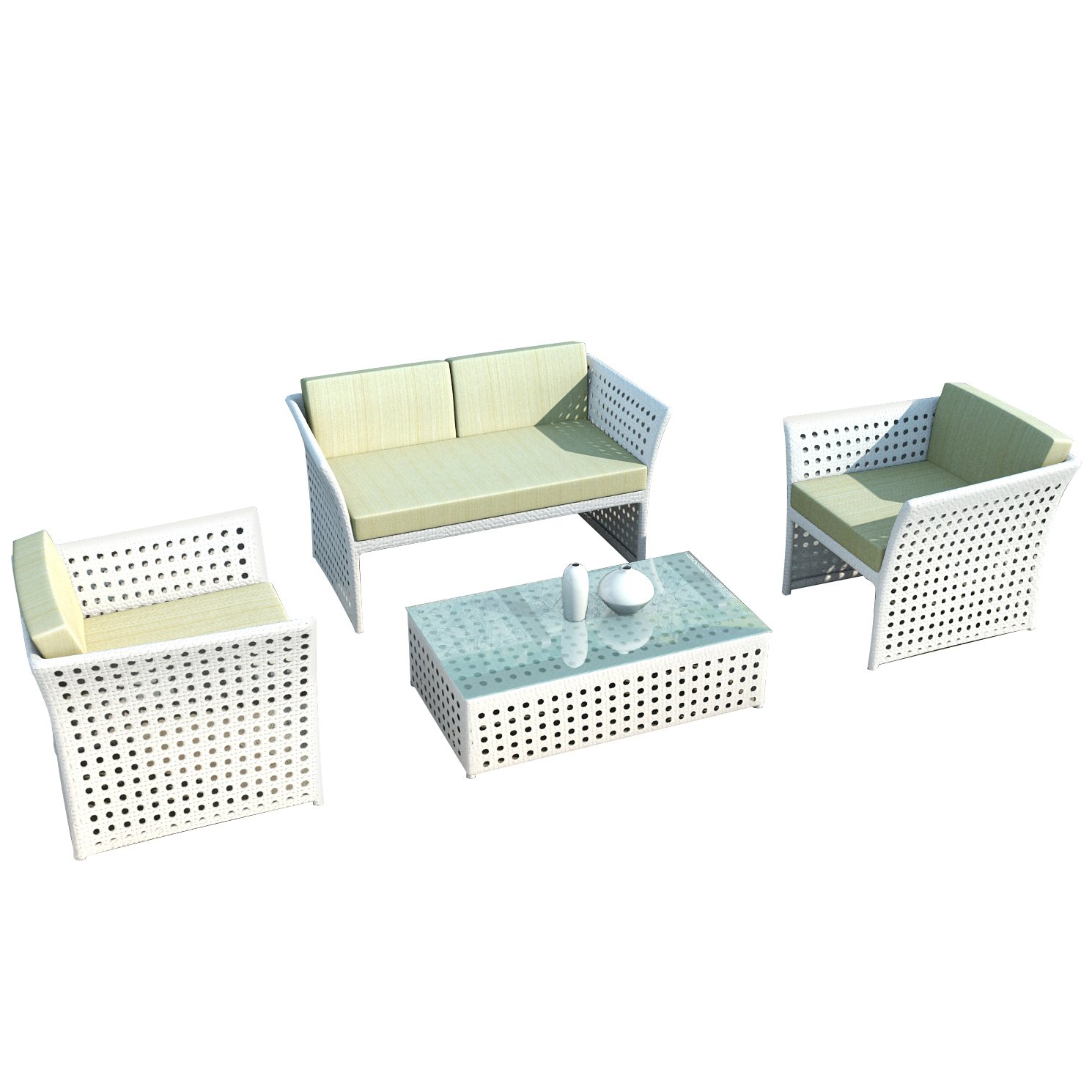 Aluminium Gartenmöbel Lounge Set Madrid Set in weiss von ...