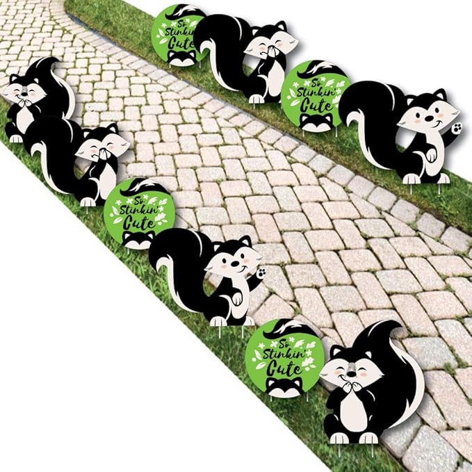 Amazon Com Little Stinker Lawn Decorations Outdoor Woodland Skunk Baby Shower Or Birthday Party Yard Decorations 10 Piece Health Personal Care
