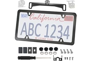 Aootf Universal Car Rear View Camera License Plate Bracket Kit, Black License Plate Frame and Backup Camera Holder, Dash Cam Mirror Camera Mount Kit- Only for Backup Rearview Camera