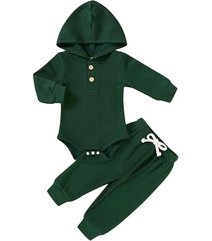 Newborn Baby Boys Girls Hooded Sweatshirt Romper Long Sleeve Hoodie Bodysuit Infant Baby Fall Winter Spring Outfits