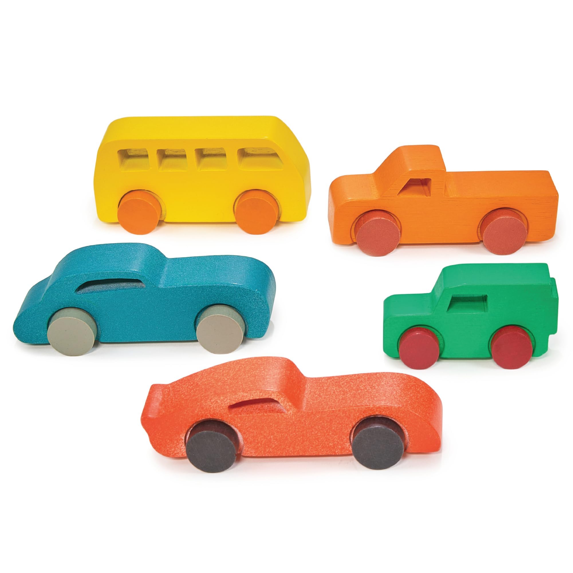 Mentari New Wooden vehicles - Colorful, Premium Quality Wooden Car Toys for Easy Grip: Durable and Perfect for Imaginative Play and Development!