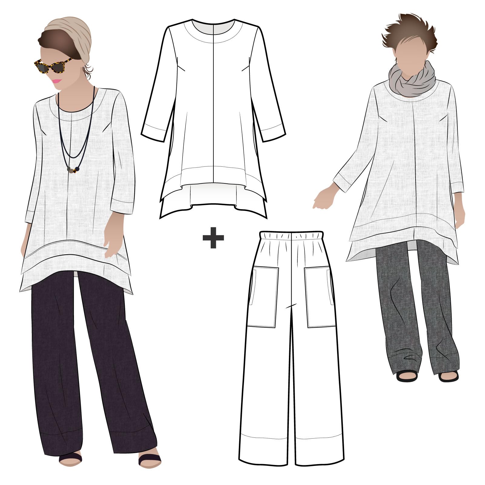 Style Arc Sewing Pattern - Daisy Designer Pant and Tunic Outfit (Sizes 04-16)