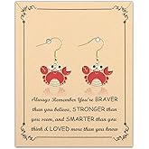 BNQL Crab Earrings for Women Crab Lover Gifts Cute Crab Jewelry Gift Fun Gifts Sea Animal Beach Earrings
