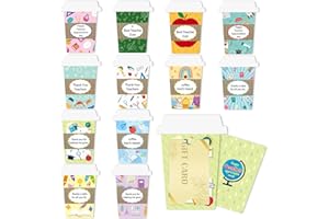 Yiaoyinnz 24PCS Teacher Appreciation Coffee Gift Card Holders Teacher’s Day Cards Thanks A Latte Coffee Cup Gift Card Holders for Teachers Day Gifts School Colleague Holiday Supplies