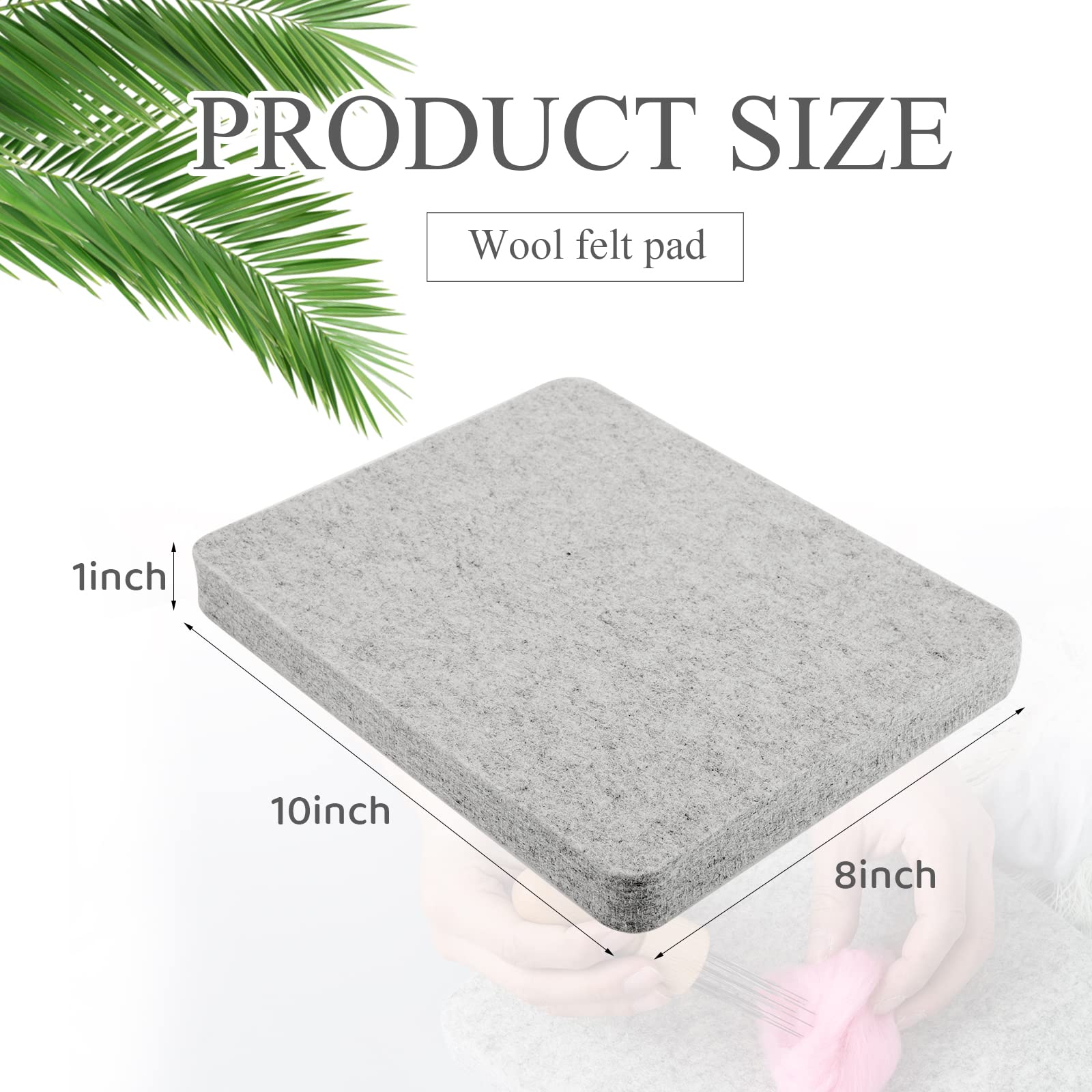 Irenare 148 Pcs Needle Felting Kit 8 x 10 Inch Felting Pad Mat with Needles Finger Guards Wooden Handle Scissor Bag for Beginner Professional DIY