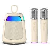 JAMELO Karaoke Machine for Kids &amp; Adults Portable Bluetooth Speaker with 2 Wireless Karaoke Microphones 360&deg; Stereo Sound 8H Playtime RGB Light Gift for Birthday Home Parties &amp; Outdoor Gatherings
