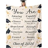 Class of 2026 Graduation Gifts for Her Him Graduation Blanket 2026 College Graduation Gifts for Women Men Master Senior Gifts High School Graduation Decorations Faith Based Graduation Blanket 50”×60”