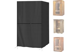 Safipotts Sauna Cover, Heavy Duty Waterproof Sauna Cover for Wood Infrared Home Sauna, Utilized both Indoors and Outdoors (Black, only cover) (48"x48"x76")