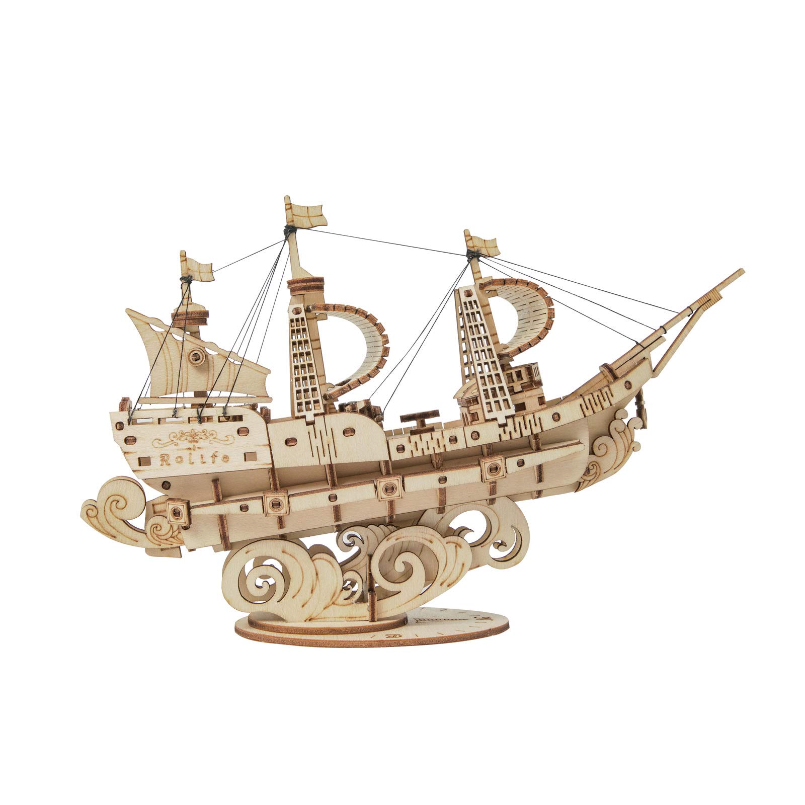 Rolife Model Kits Sailing Ship - 3D Puzzle Boat Wooden Puzzles for Adults and Teens, Construction Kits Toy Building Sets Home Desk Decoration Gifts — image 1