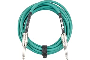 Fender Contour Instrument Cable, Guitar Cable, Guitar Accessories, Straight/Straight, Sherwood Green, 10 ft