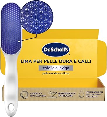 Dr. Scholl’s Lima per Piedi in Vetro Nano – Rimuove all'istante la Pelle Secca su Piedi Bagnati o Asciutti, Impermeabile, Antiruggine e Delicata su Calli, Ideale sotto la Doccia con Manico Antiscivolo