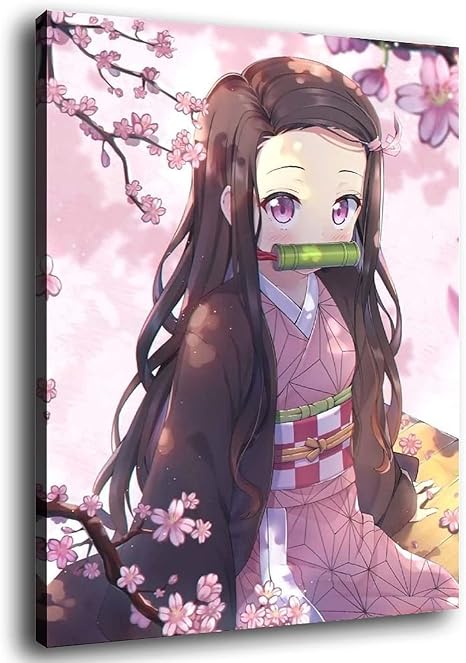 Amazon Com Poster De Anime De Demon Slayer Nezuko Kamado En Lienzo Y Arte De La Pared Impresion Moderna De La Decoracion Del Dormitorio De La Familia Carteles De 23 6 X 35 4 In