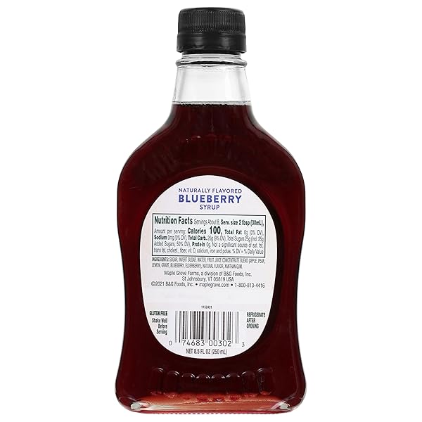MAPLE GROVE FARMS, BLUEBERRY SYRUP, 8.5 OUNCE