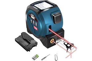 KZXIL Laser Tape Measure, 3 in 1 Laser Rangefinder Tape Measure 131ft & 16ft Digital Tape Measure Pythagorean Mode, Area, Volume, Ft/Ft+in/in/M Unit Distance Meter for Woodworker Tool