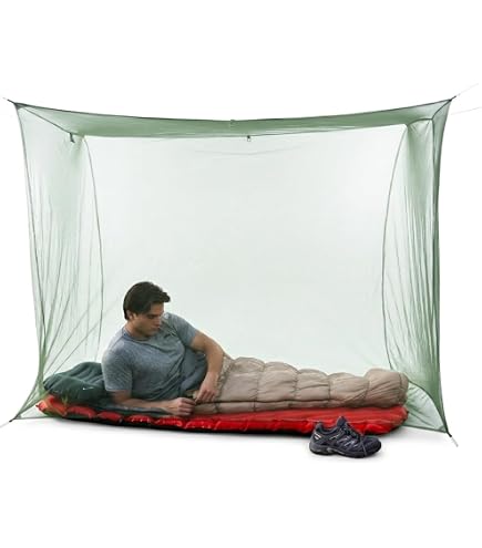 Coghlan's Rectangular Mosquito Net – Lightweight Mesh Canopy for Camping, Travel, and Outdoor Use – Includes Tie Loops, Carry Bag, Twine, Hooks, Anchors, Nails – Green, 78