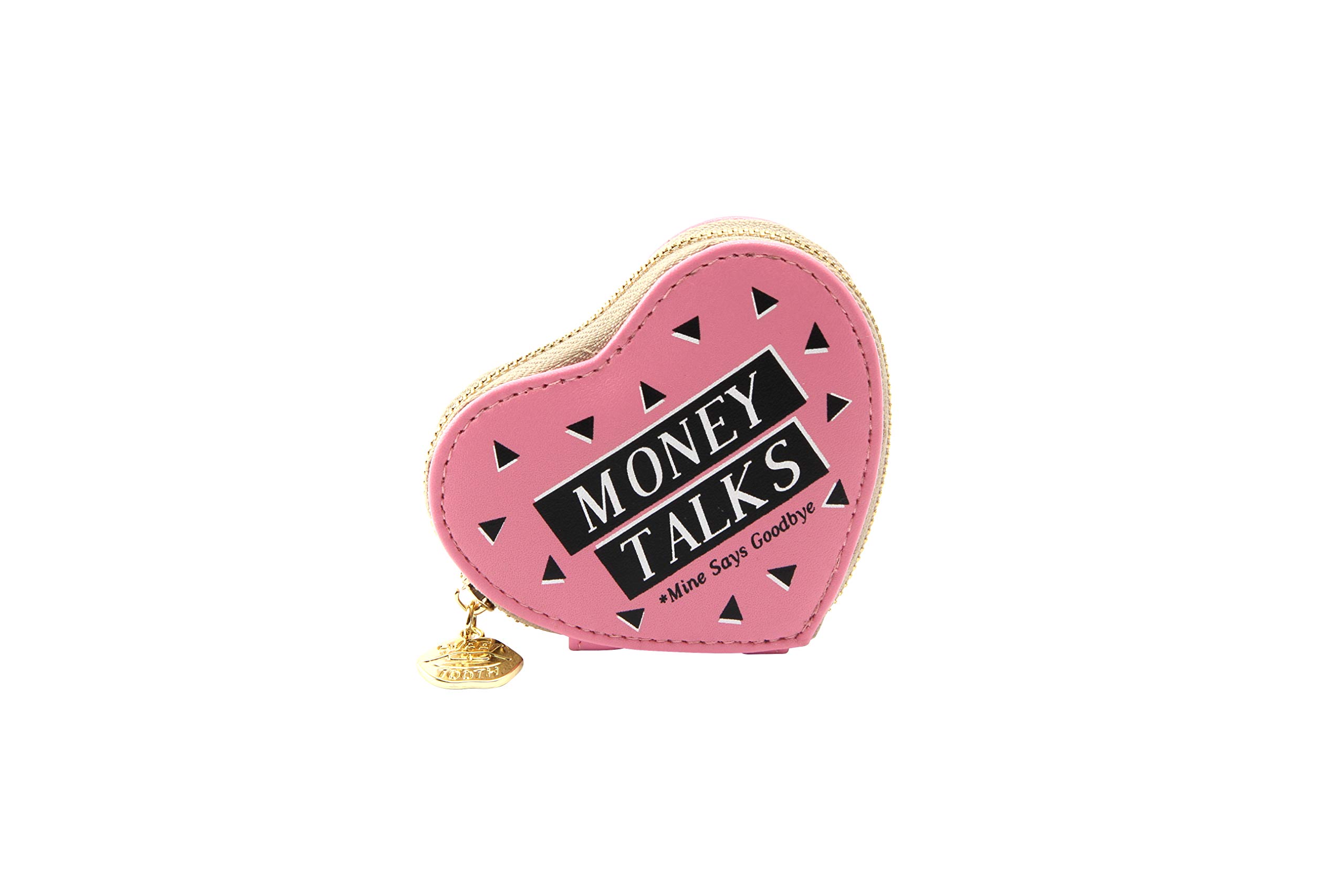 Pink Heart Coin Purse | ‘Money Talks’ Slogan | Wallet Money Cash | Ladies Accessory | Handbag | from CGB Giftware's Sweet Tooth Range | GB01958