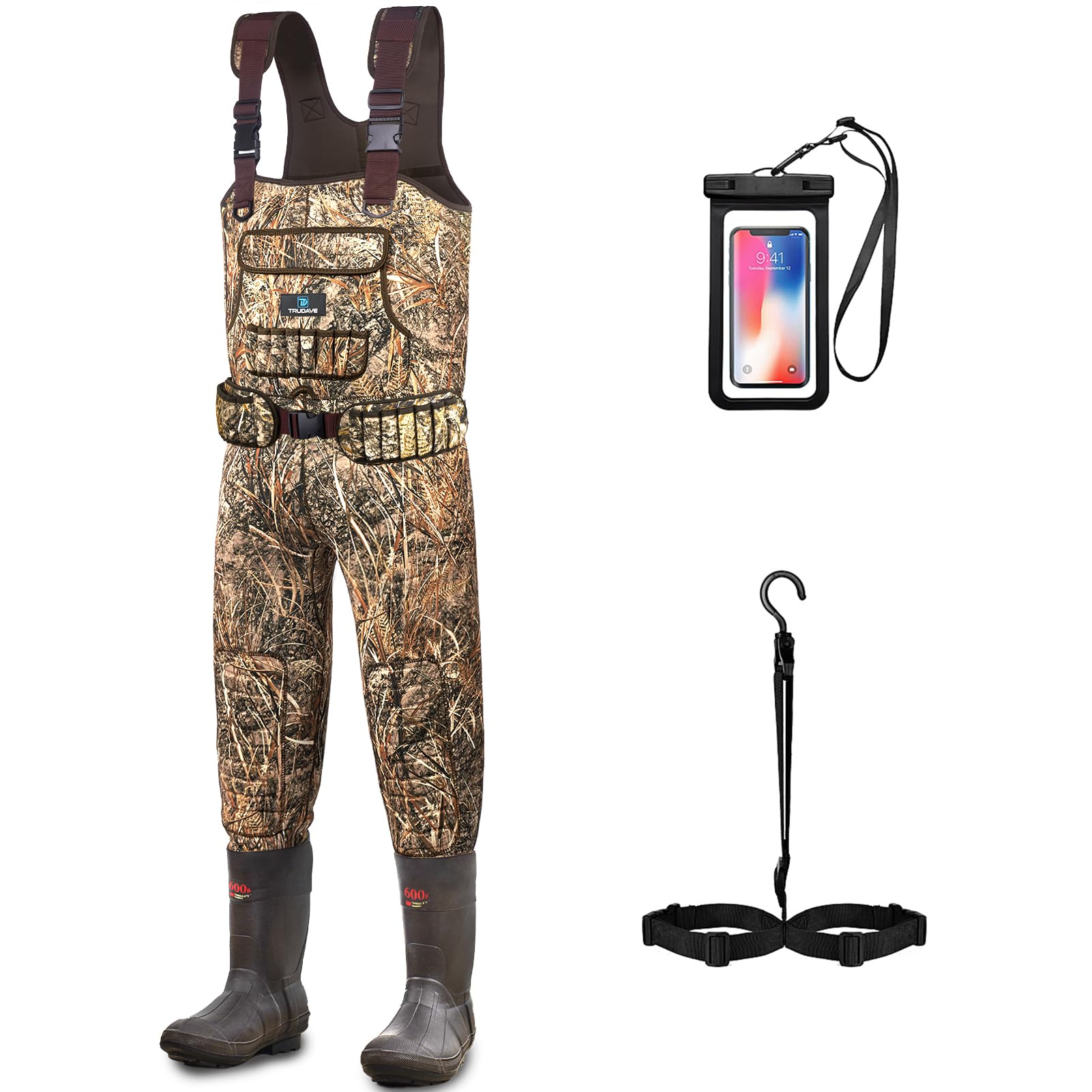Photo 1 of Trudave Fishing Waders for Men,Hunting and Waterproof Neoprene Wader for Men with 600G Insulation and Includes Boots