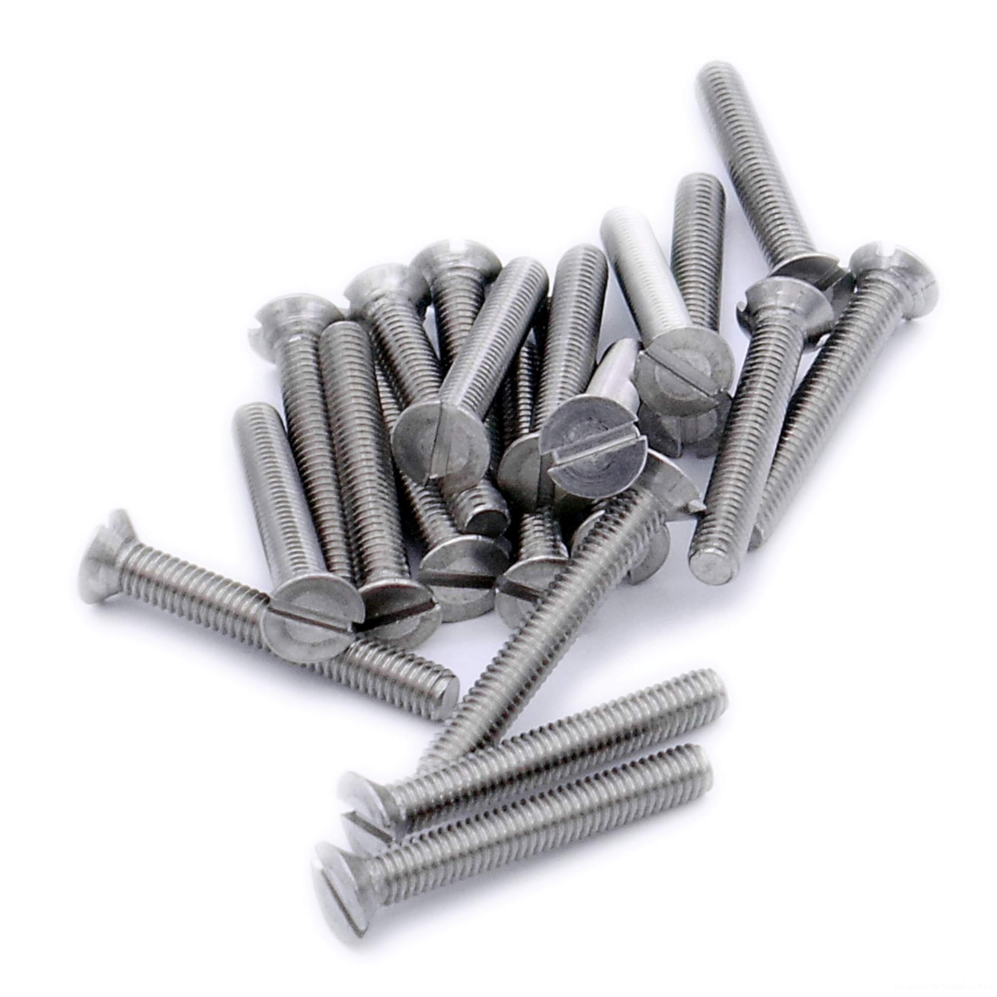 M4 (4mm x 16mm) Slot Countersunk Machine Screw (Bolt) - Stainless Steel (A2) (Pack of 20)