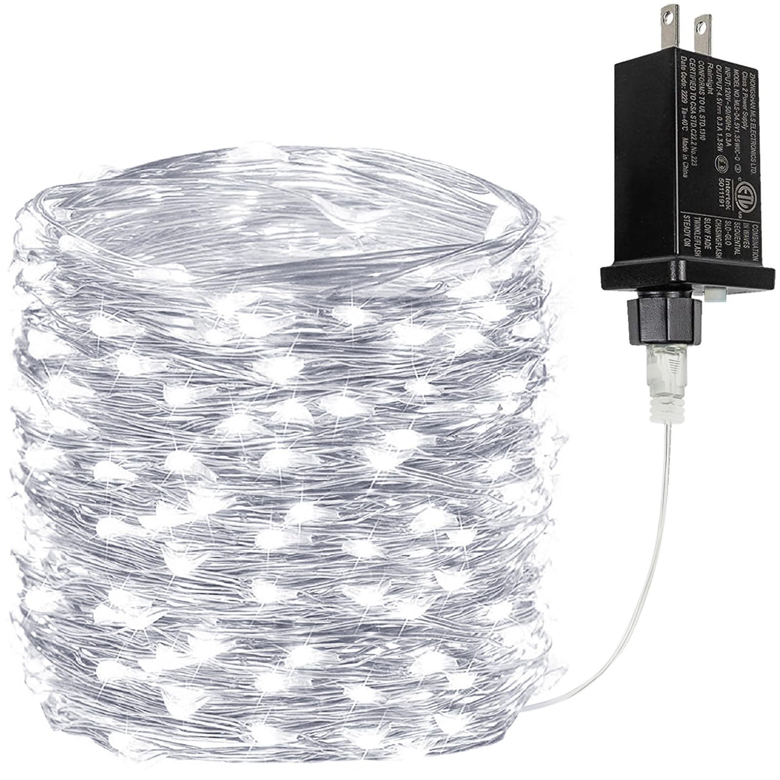 Photo 1 of 66Ft 200LED Fairy Lights Plug in, Waterproof String Lights Outdoor & Indoor 8 Modes with Timer, Christmas Light Bedroom Decor, Twinkle Light for Girl's Room Garden Christmas Decorations (Cool White)